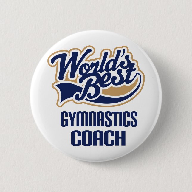 Gymnastics Coach Gift 6 Cm Round Badge (Front)