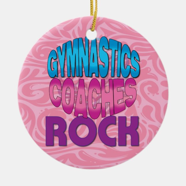 Gymnastics Coach Gift Ceramic Tree Decoration (Front)