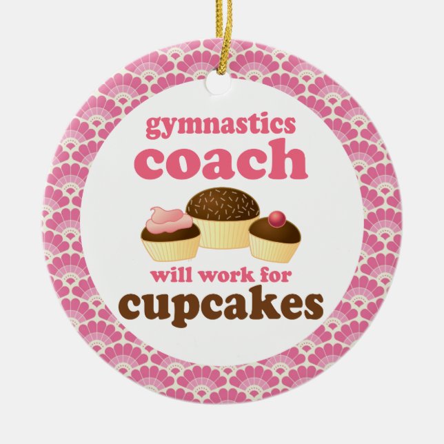 Gymnastics Coach Gift Ornament (Front)
