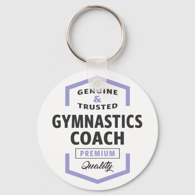 Gymnastics Coach Logo Gifts. Key Ring (Front)