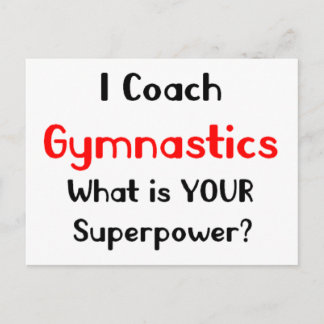 gymnastics coach postcard