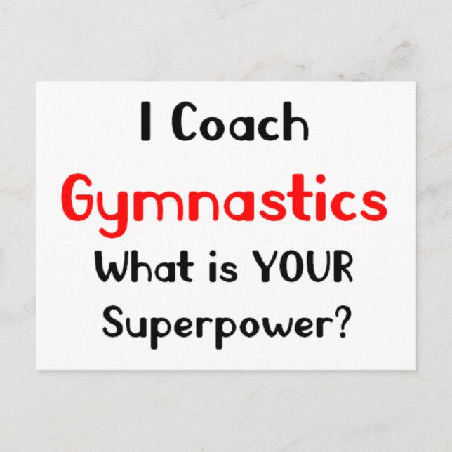 gymnastics coach postcard (Front)