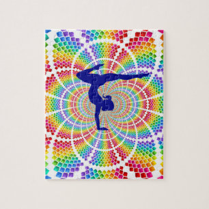 Gymnastics colorful puzzle for girls.