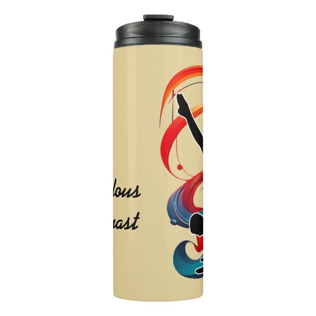 Gymnastics Colourful background Gymnast personalis Thermal Tumbler (Front)