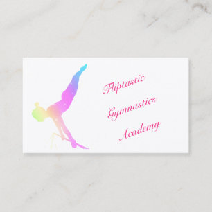 Gymnastics Colourful Pastel Font Business Card