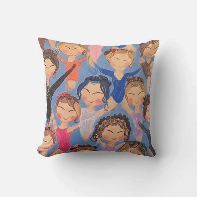 Gymnastics colourful pattern gift cushion (Front)