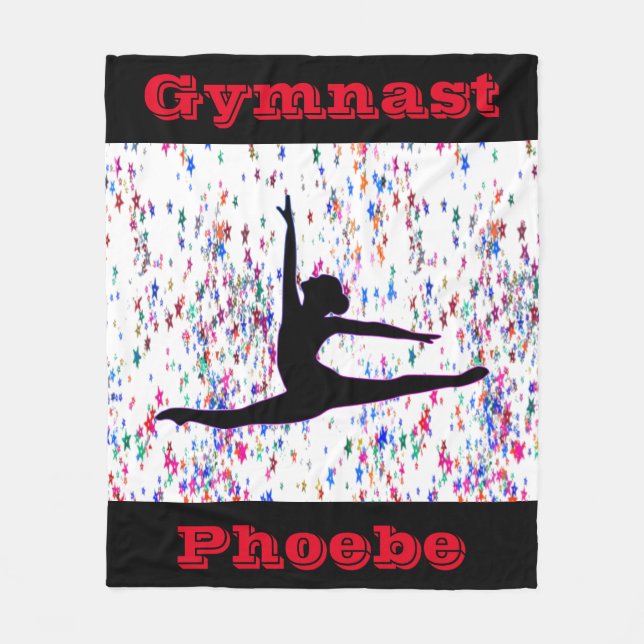 Gymnastics Confetti Stars Fleece Blanket (Front)