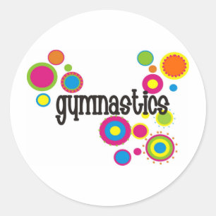 Gymnastics Cool Polka Dots Classic Round Sticker