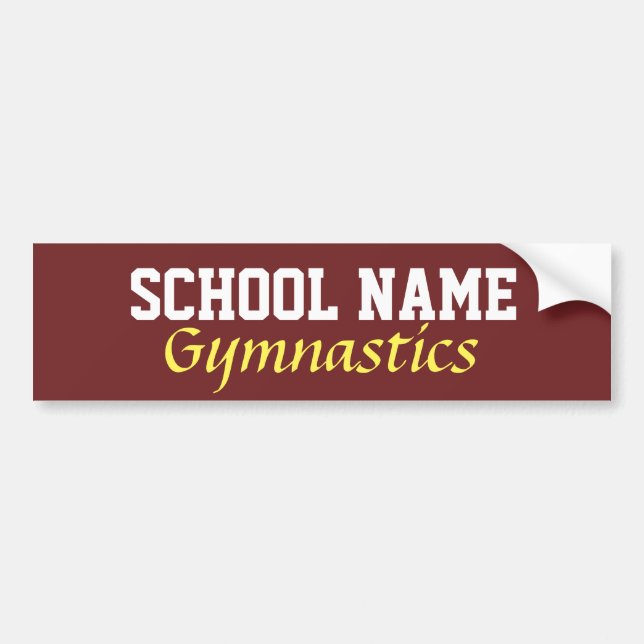 Gymnastics - Create Your Own School Spirit Bumper Sticker (Front)