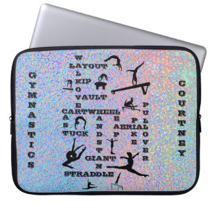 Gymnastics Crossword Personalised Electronics Bag