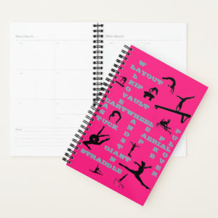 Gymnastics Crossword Pink Personalised Planner