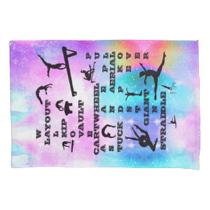 Gymnastics Crosswords Hologram Pillowcase w/ Name