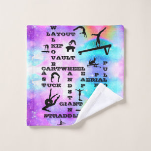 Gymnastics Crosswords Hologram Skills Wash Cloth
