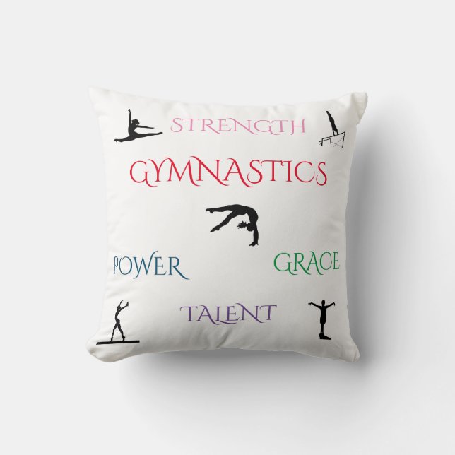 GYMNASTICS custom throw pillow. Cushion (Front)