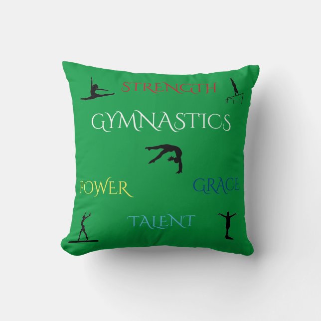GYMNASTICS custom throw pillow. Cushion (Front)