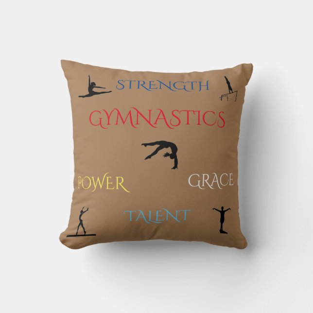 GYMNASTICS custom throw pillow. Cushion (Front)