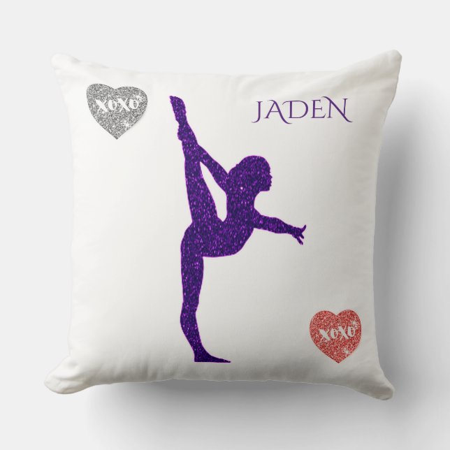 GYMNASTICS custom throw pillow. Cushion (Front)