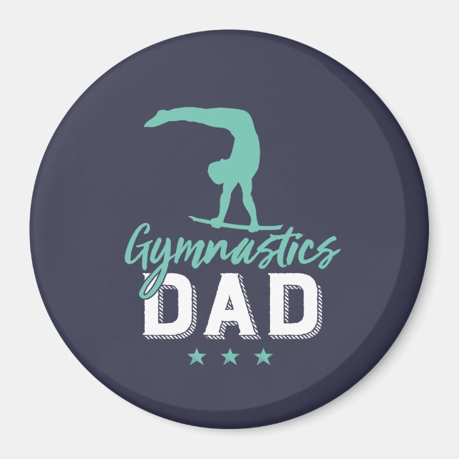 Gymnastics Dad Father with Gymnast Girl Daughter Magnet (Front)