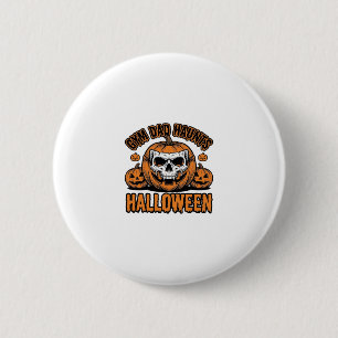 Gymnastics Dad Halloween Vintage Pumpkin Skull_1 6 Cm Round Badge