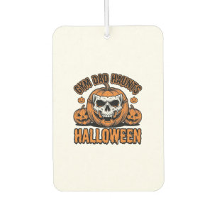 Gymnastics Dad Halloween Vintage Pumpkin Skull_1 Car Air Freshener