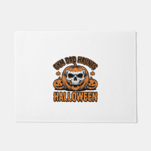 Gymnastics Dad Halloween Vintage Pumpkin Skull_1 Doormat