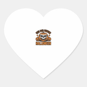 Gymnastics Dad Halloween Vintage Pumpkin Skull_1 Heart Sticker