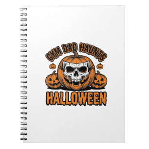 Gymnastics Dad Halloween Vintage Pumpkin Skull_1 Notebook