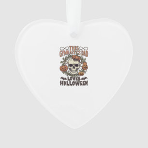 Gymnastics Dad Loves Halloween Skull Pumpkins Bats Ornament