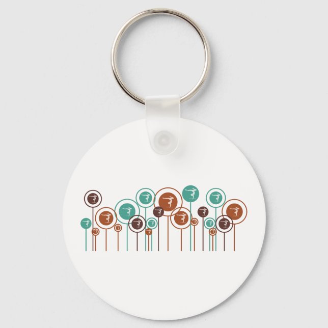 Gymnastics Daisies Key Ring (Front)