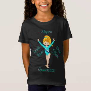 Gymnastics Deep Blonde, Hazel Eyes, Turquoise Leo  T-Shirt