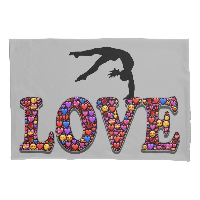 Gymnastics Emoji Love Pillowcase (Front)