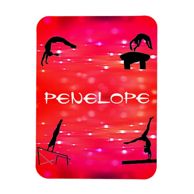 Gymnastics Events Personalized Girls Magnet (Vertical)