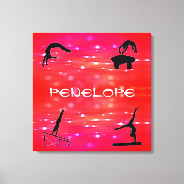 Gymnastics Events Stretched Canvas Print w/ Name (Front)