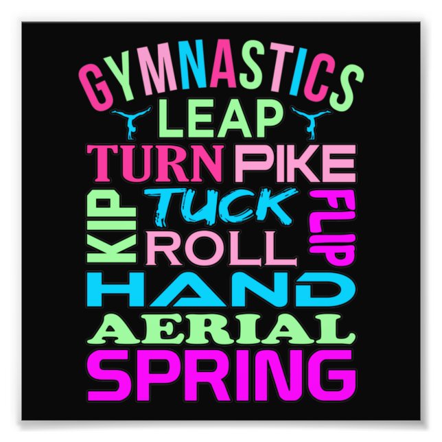 Gymnastics Facts Gymnast Gymnastic Sports Lover Gr Photo Print (Front)