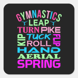 Gymnastics Facts Gymnast Gymnastic Sports Lover Gr Square Sticker