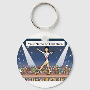Gymnastics - Female Cartoon by PrintedPerfection  Key Ring