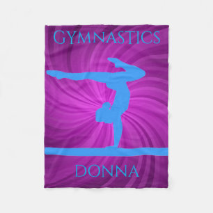 Gymnastics fleece blanket.  Personalised name. Blanket