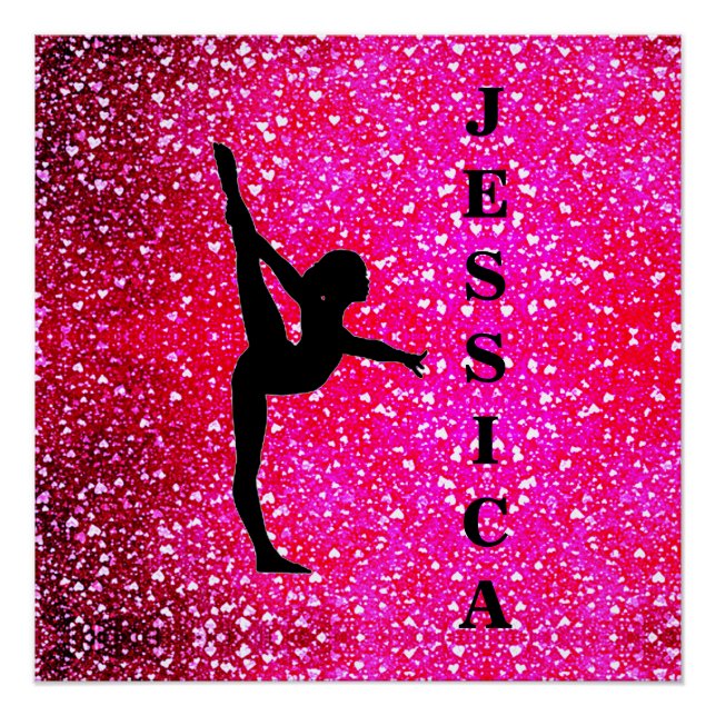 Gymnastics Floating Hearts     Poster (Front)