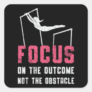 Gymnastics Focus On The Outcome Bars Beam Gymnast Square Sticker