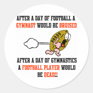 Gymnastics Football Classic Round Sticker