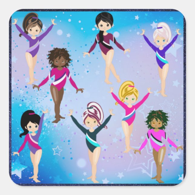 Gymnastics Friends: This Gymnast Looks Like Me Square Sticker (Front)