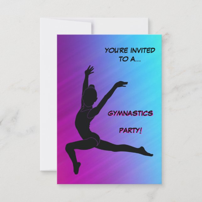 Gymnastics Girl Birthday Party Invitation (Front)