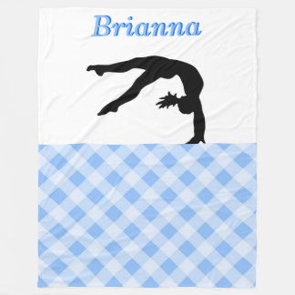 Gymnastics Girl Blissful in Blue Personalised Fleece Blanket