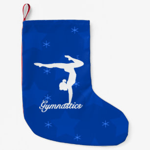 Gymnastics Girl Blue Stars Small Christmas Stocking