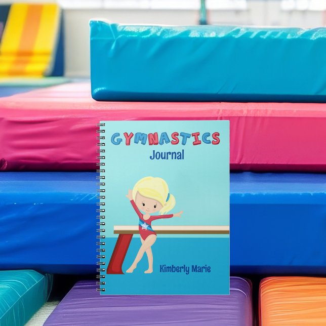 Gymnastics Girl Cute Custom Blonde Gymnast Notebook (Creator Uploaded)