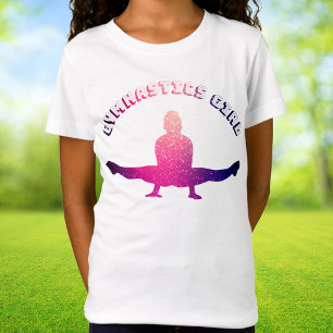 Gymnastics Girl Galaxy Pink Purple T-Shirt