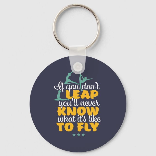 Gymnastics Girl Gymnast Motivational Sports Quote Key Ring (Front)