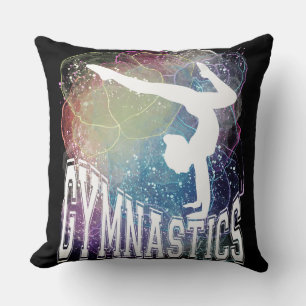 Gymnastics Girl Handstand Watercolor Cushion