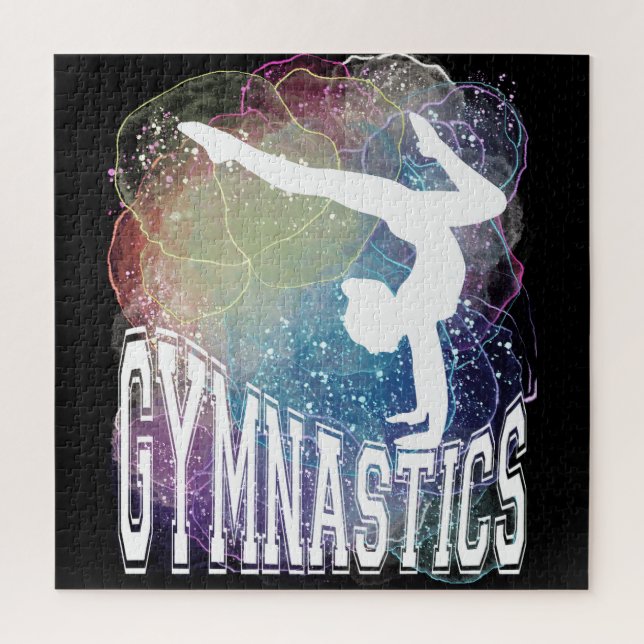 Gymnastics Girl Handstand Watercolor Jigsaw Puzzle (Vertical)