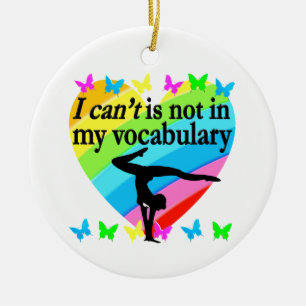 GYMNASTICS GIRL INSPIRATIONAL DESIGN CERAMIC TREE DECORATION